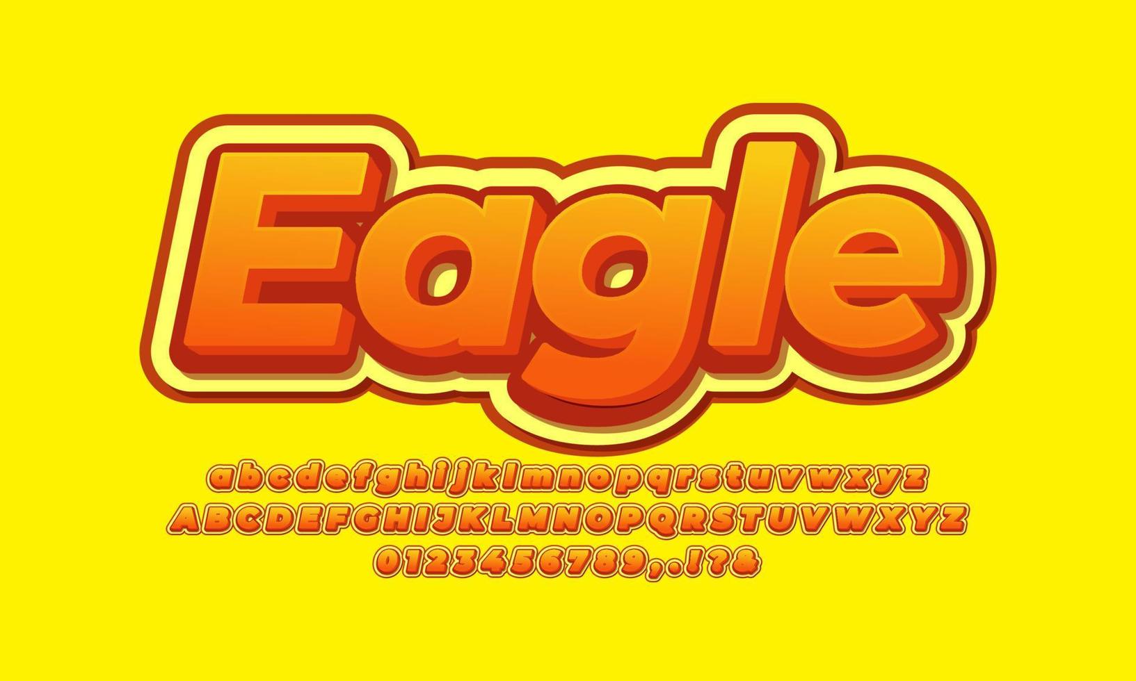 diseño de efecto de texto naranja águila vector