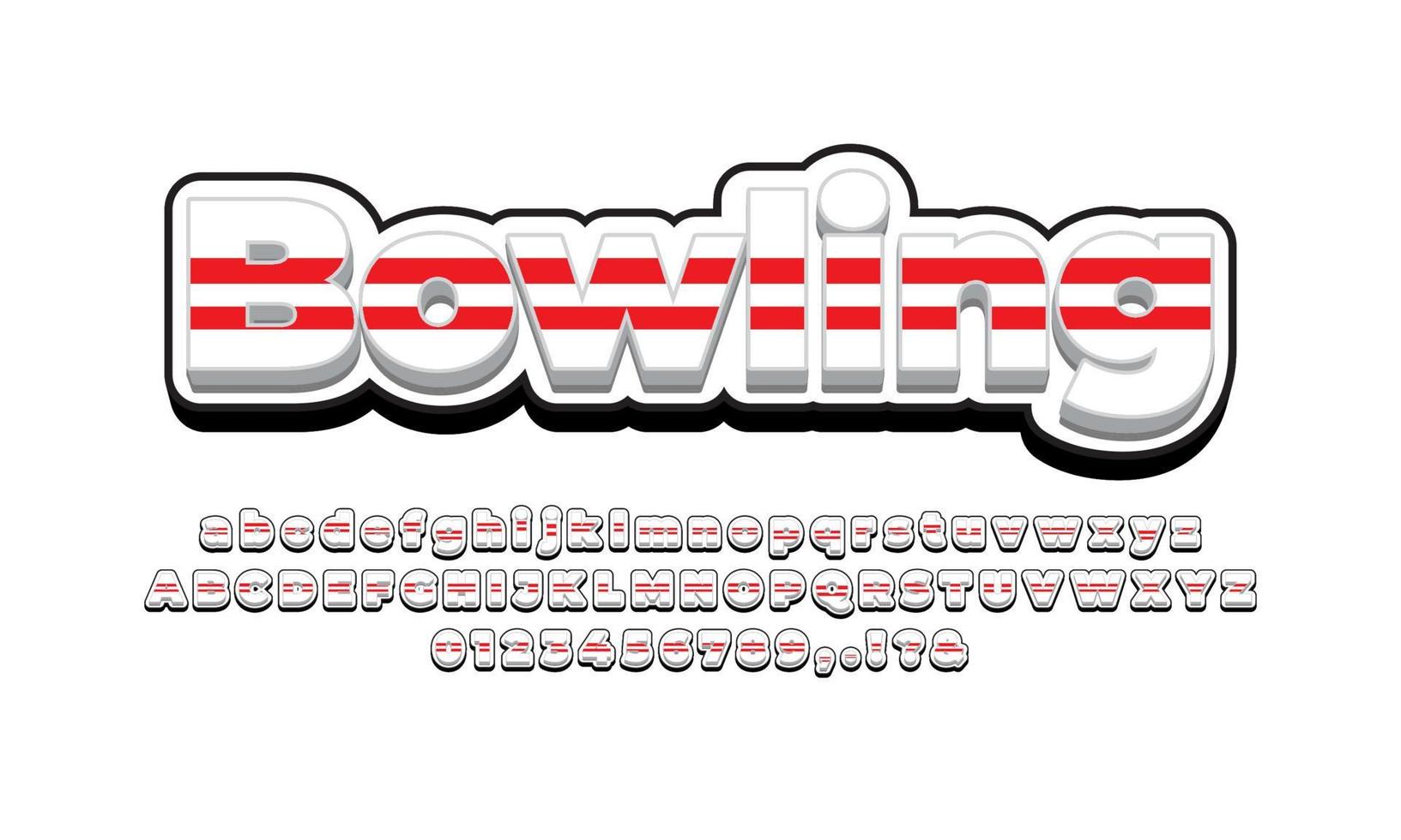 bowling text effect design vector