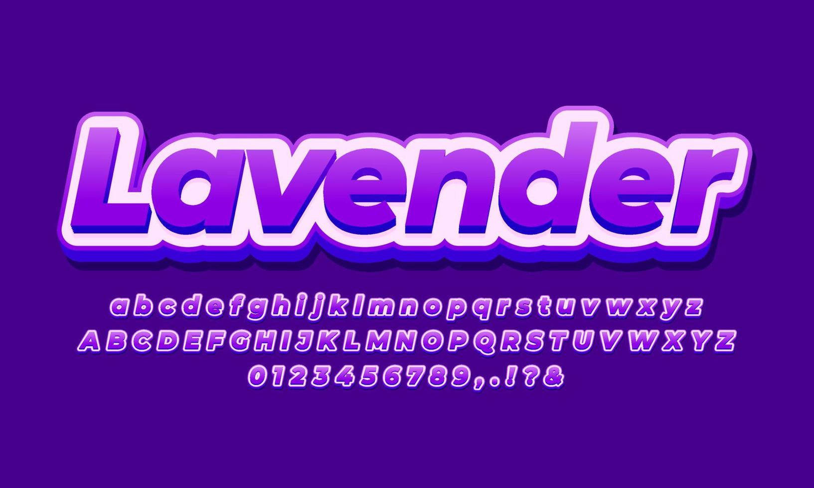 lavender flower text effect design vector template