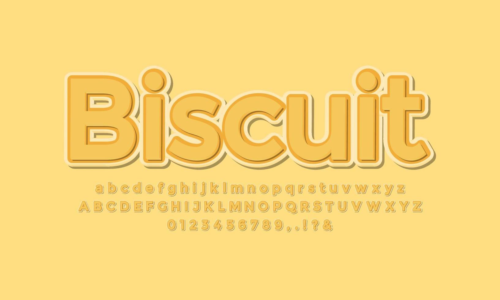 biscuit text effect design vector