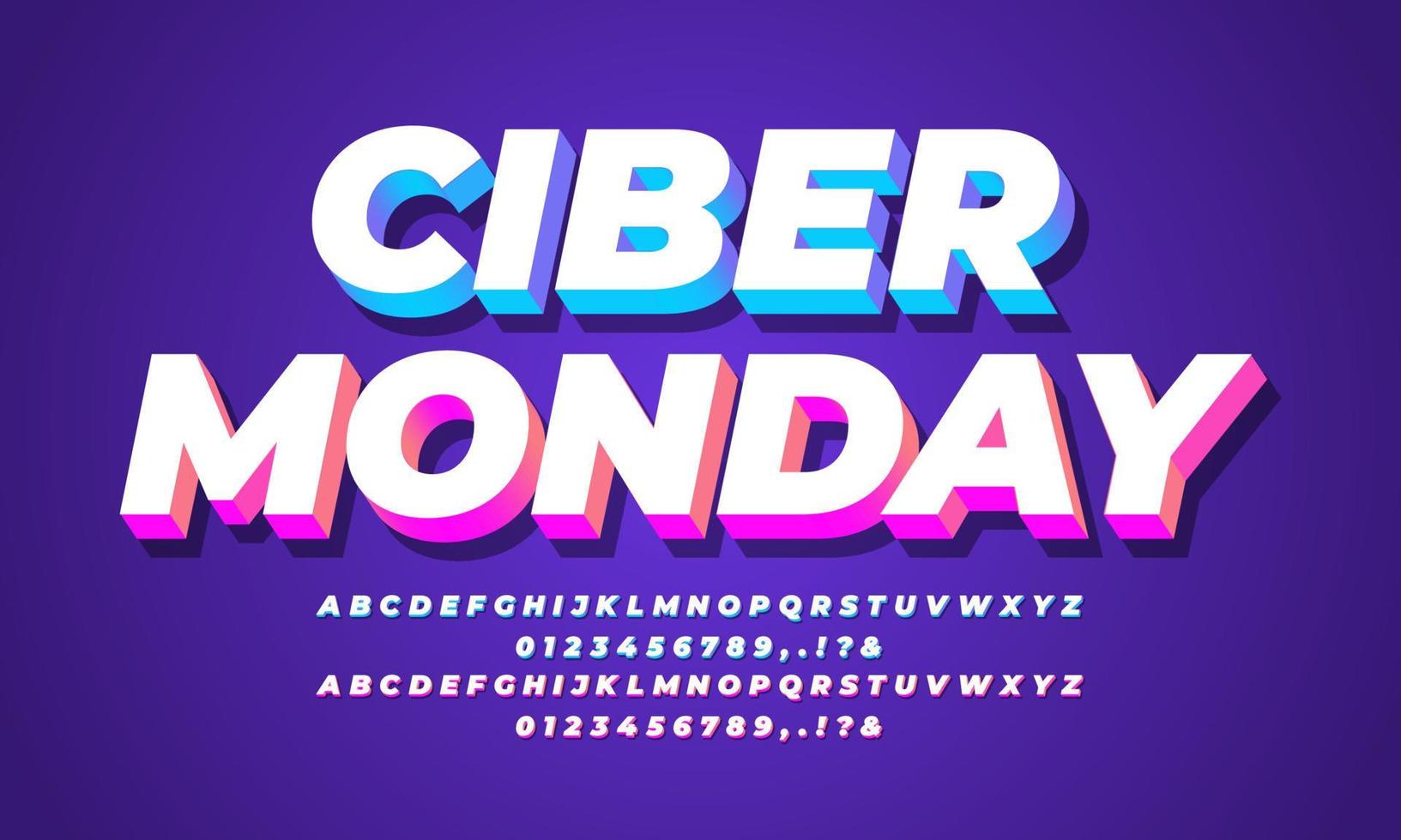 ciber monday sale abstract text effect vector