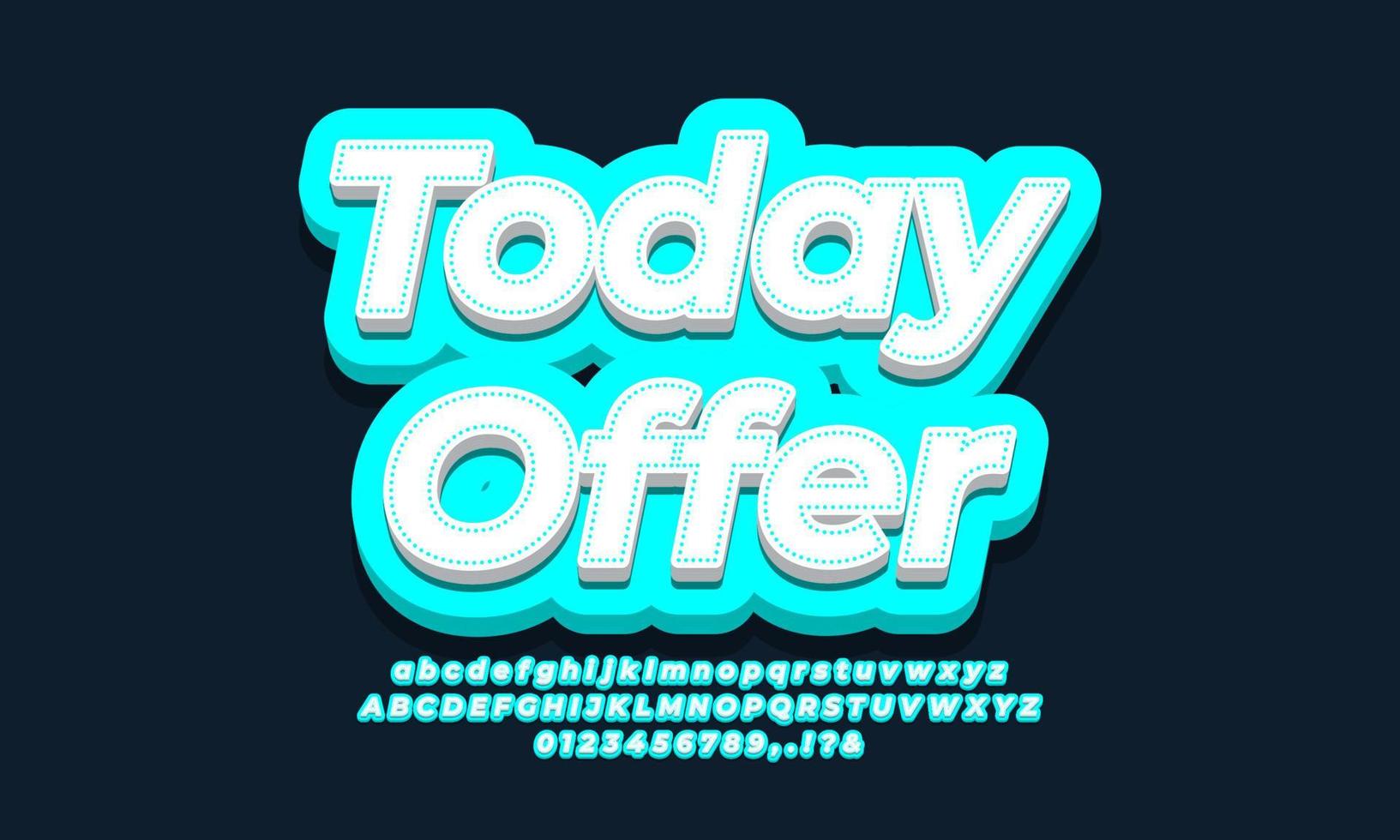 Today Offer text  cyan design vector