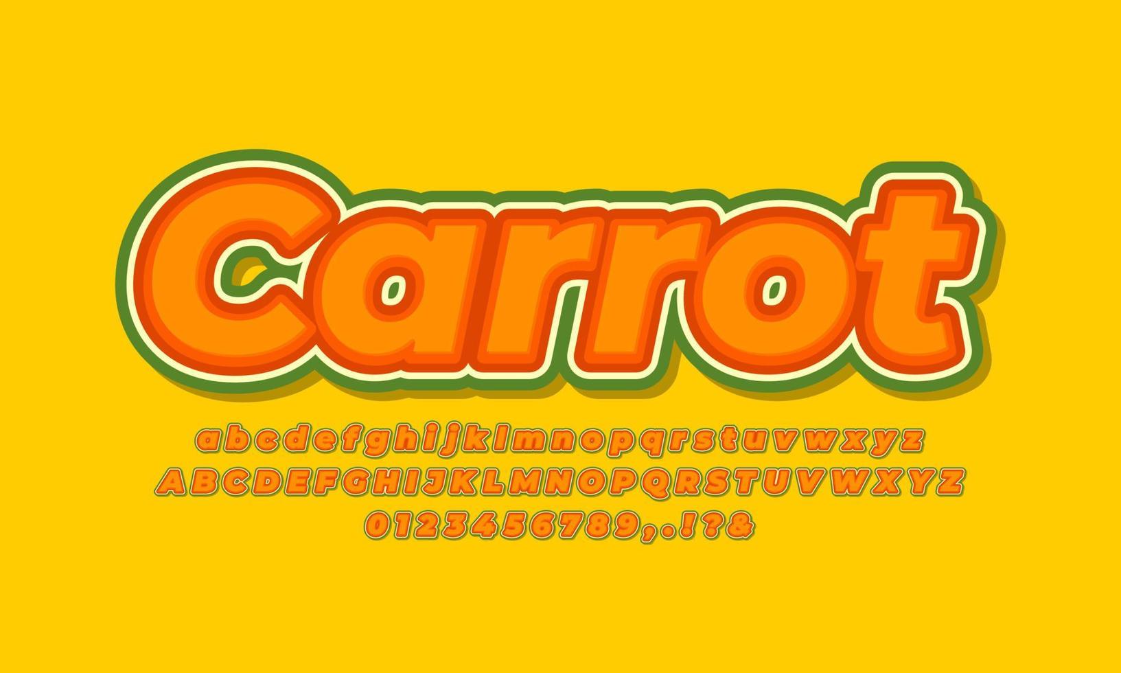 fresh carrot text effect design vector