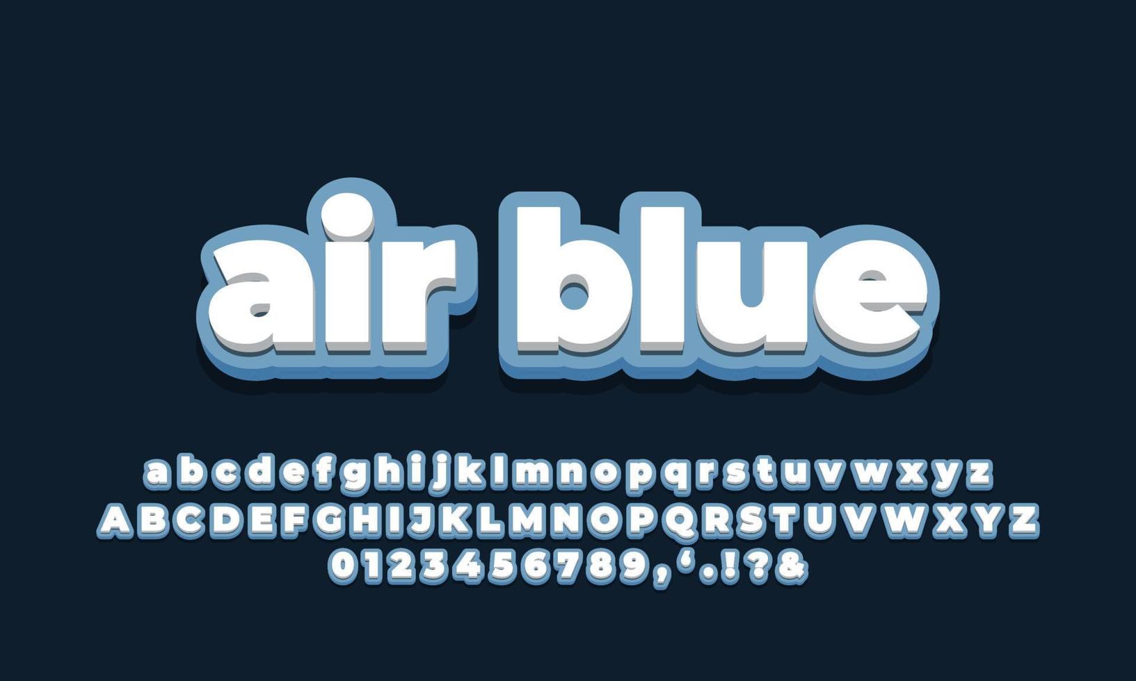 dark soft blue with white modern  3d  font effect or text styles  design vector