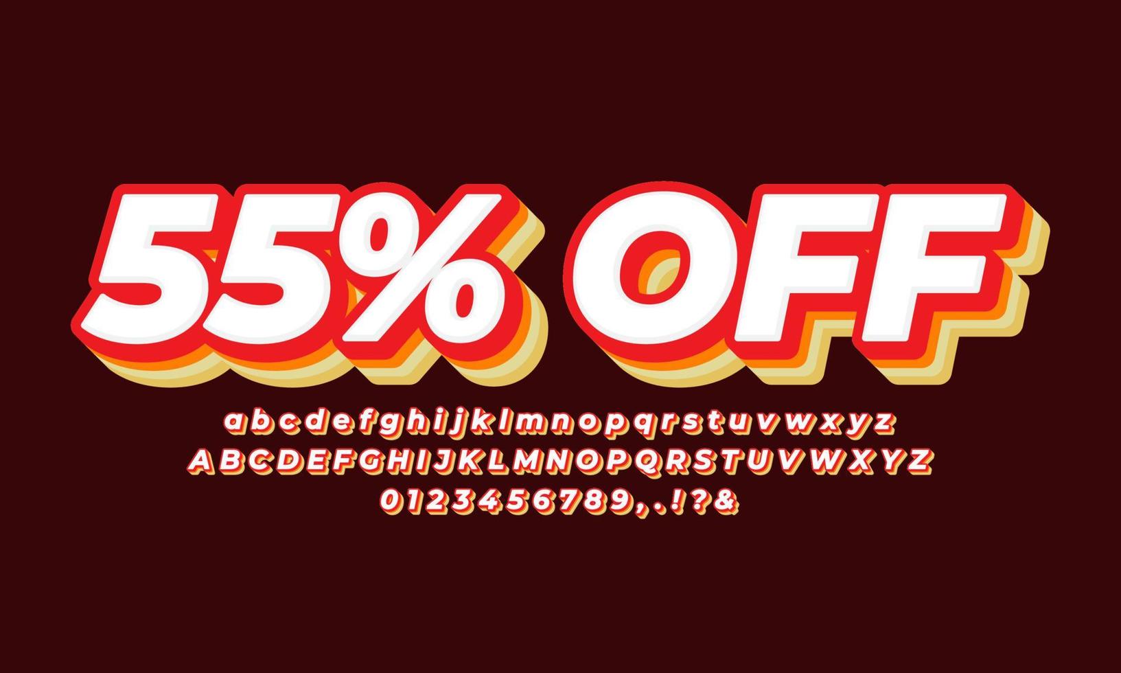 55 percent off sale red vintage 3d vector
