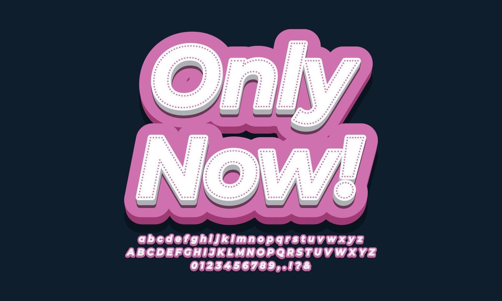 only now text 3d purple design vector