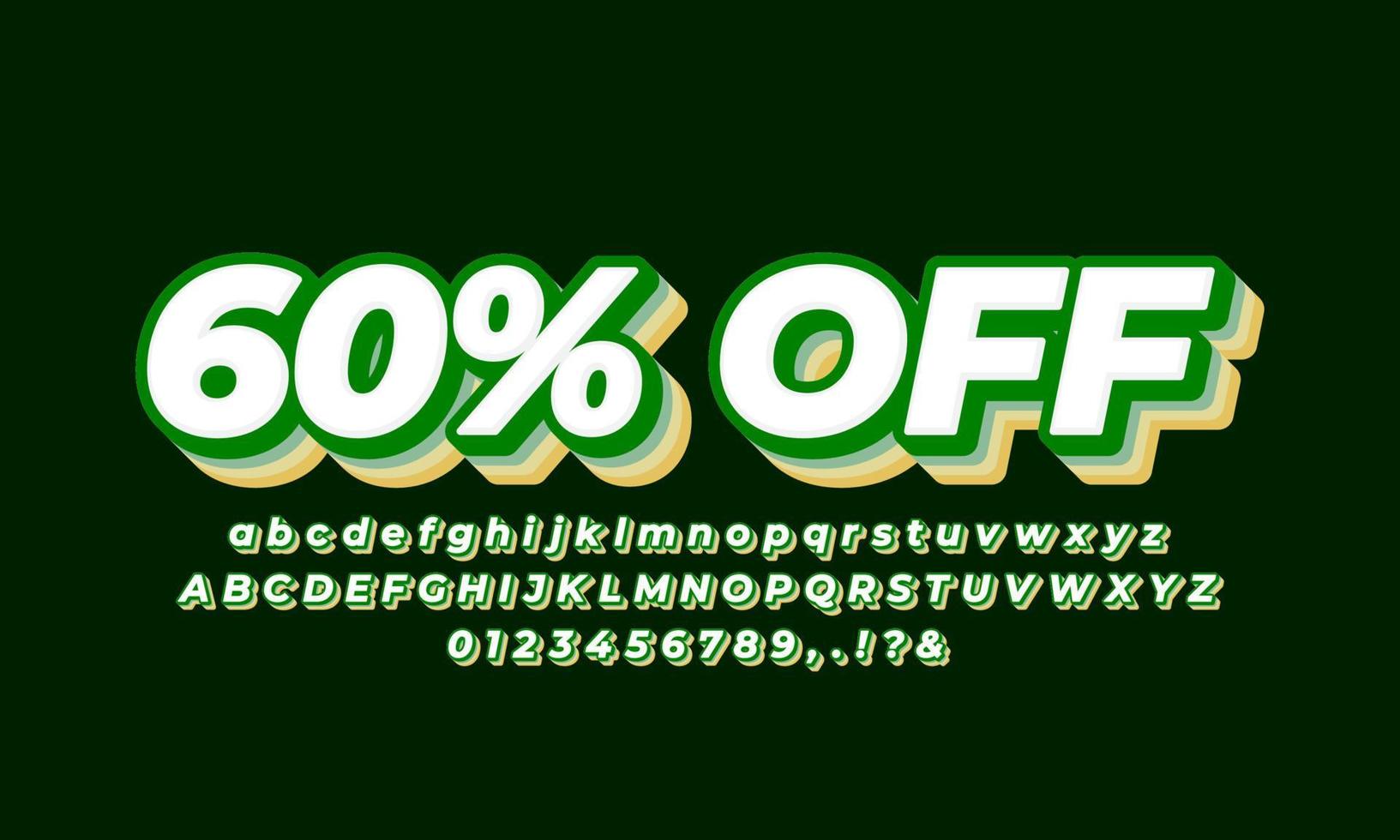 60 percent off sale green vintage vector