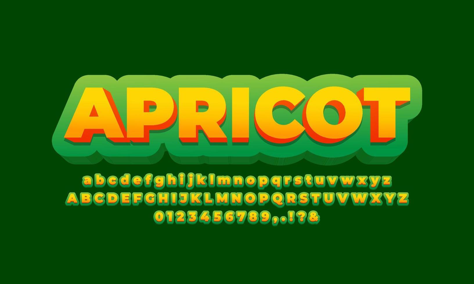 apricot fruit text effect design vector