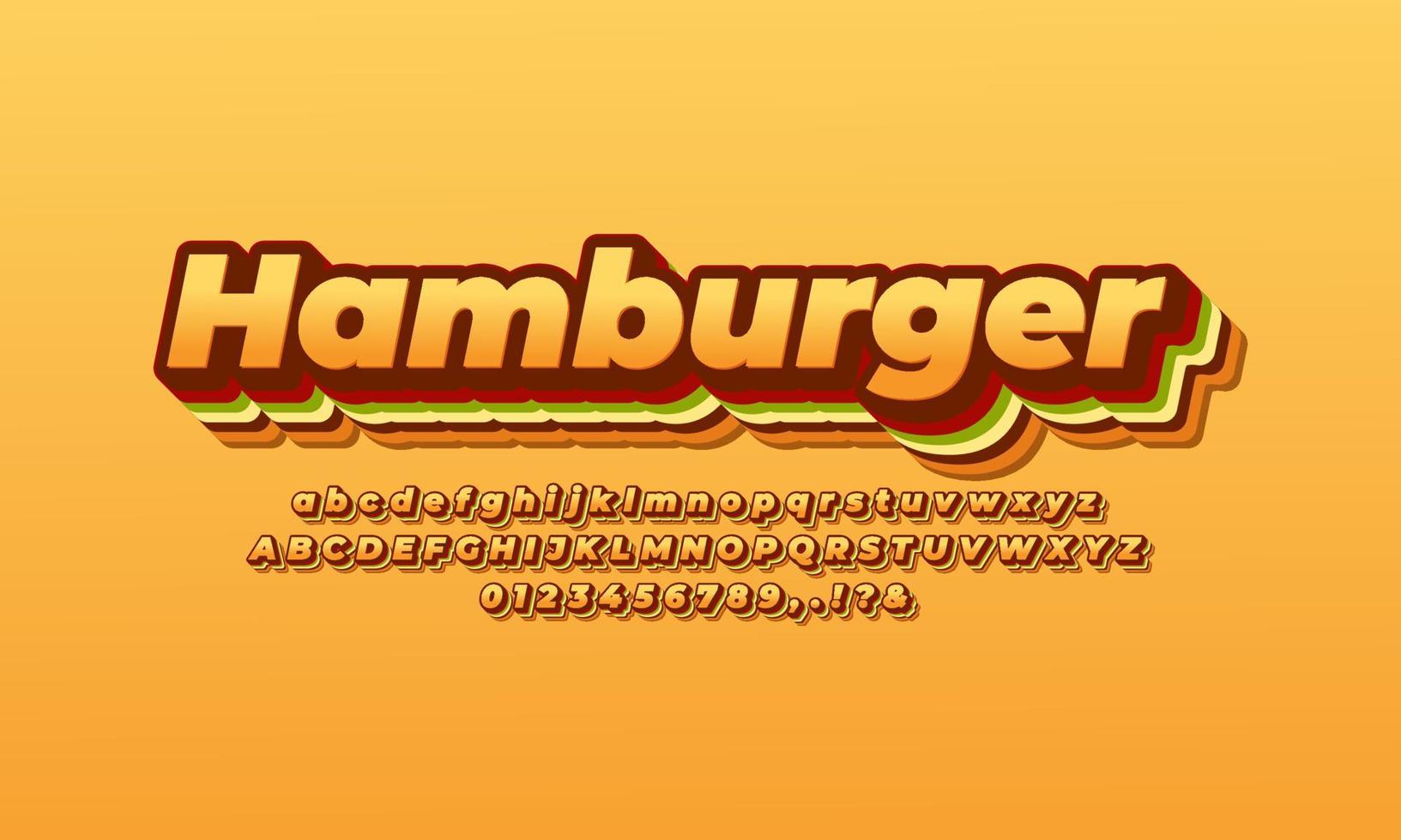 hamburger text effect design template vector