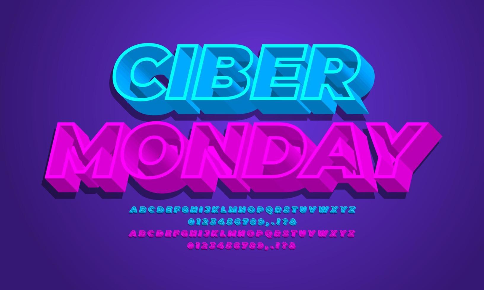 ciber monday sale 3d text effect vector