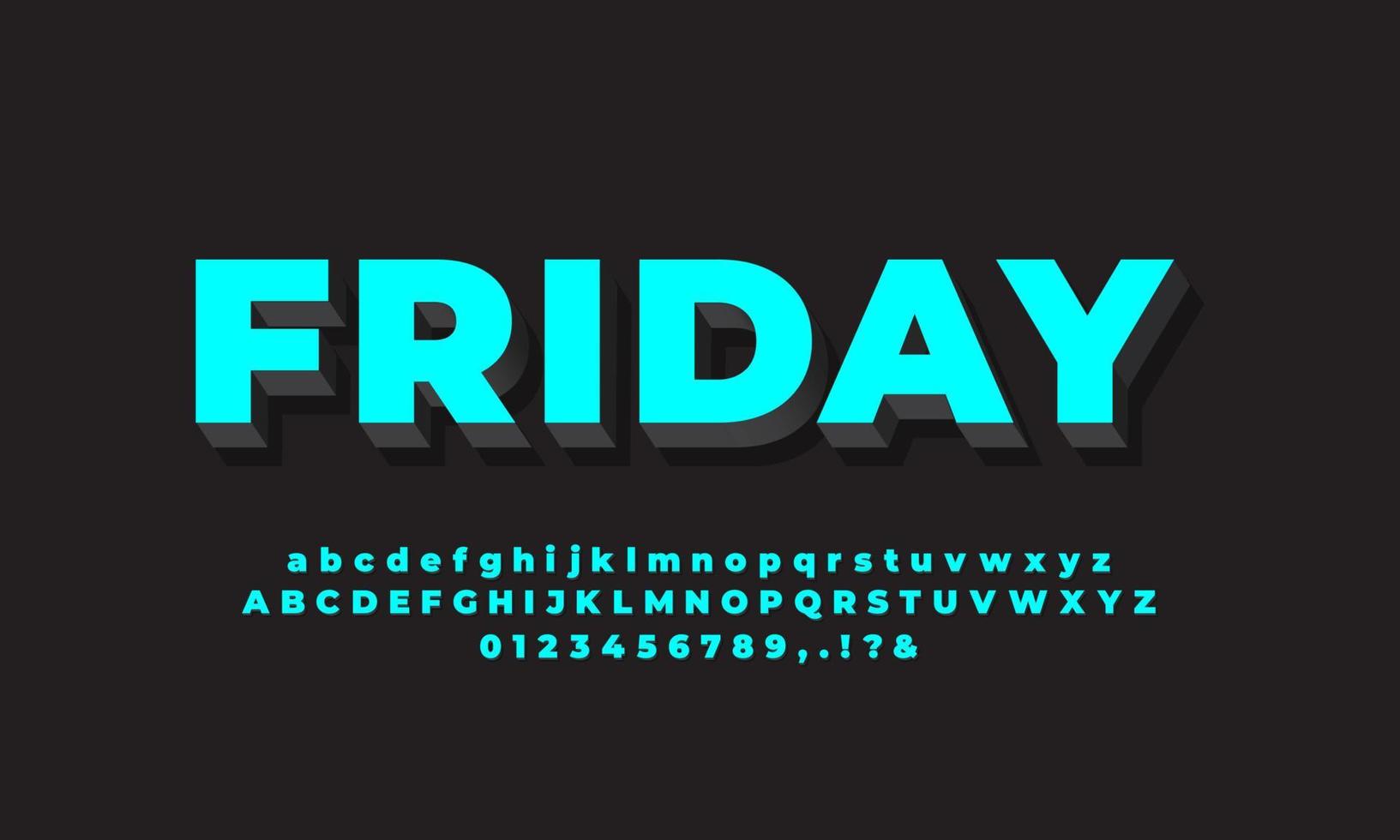 modern  3d cyan black font effect or text effect vector