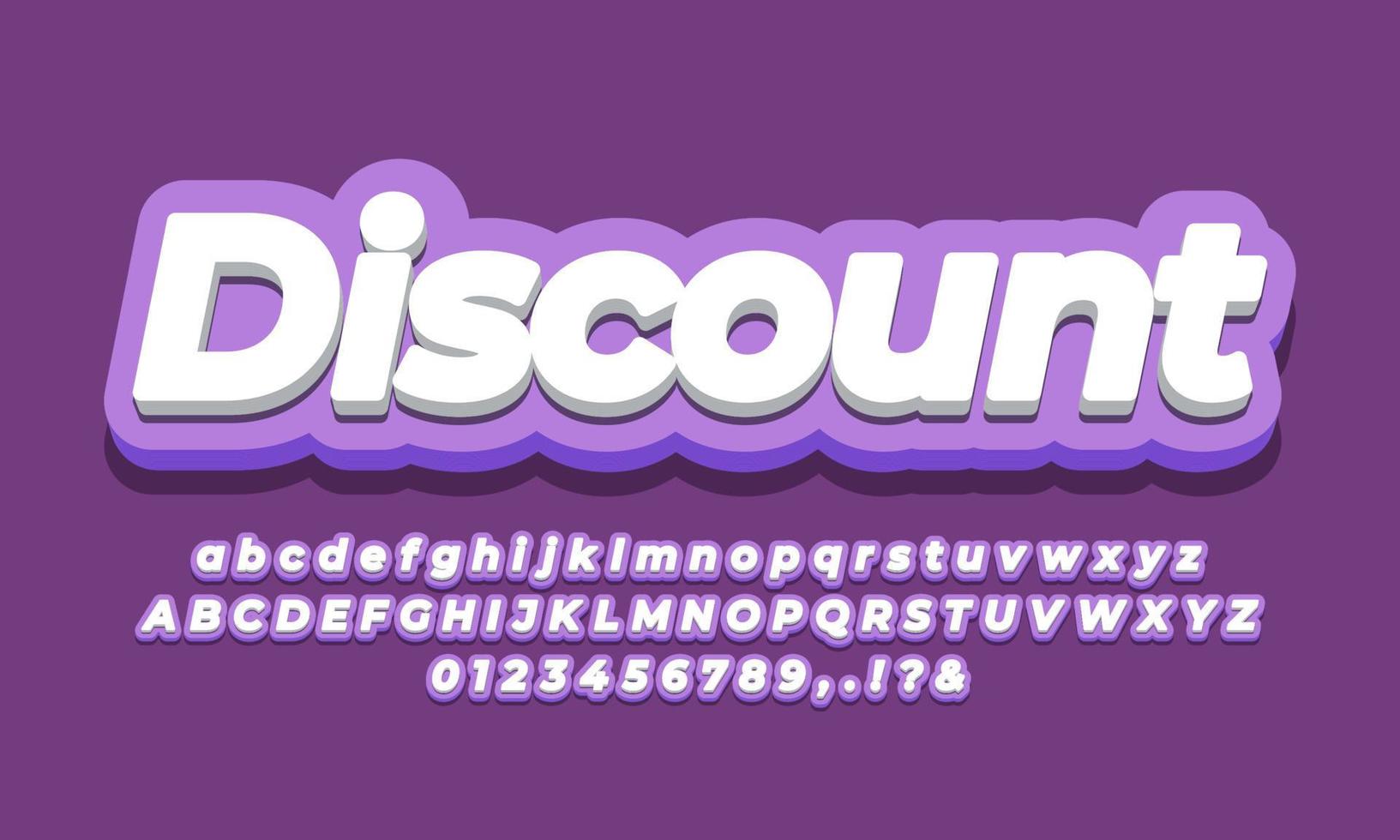 Discount promotion 3d purple template vector