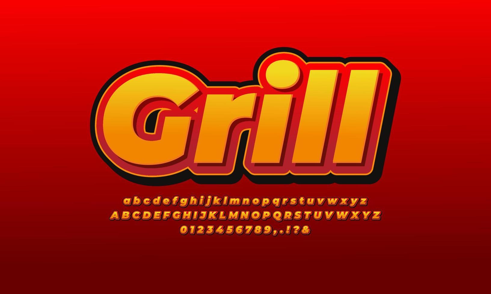 grill text effect design template vector