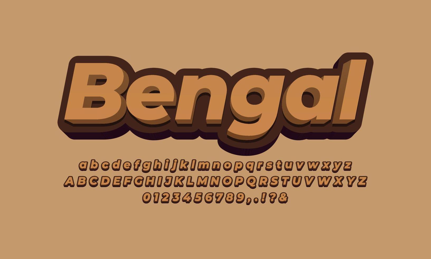 bengal cat skin palette text effect vector