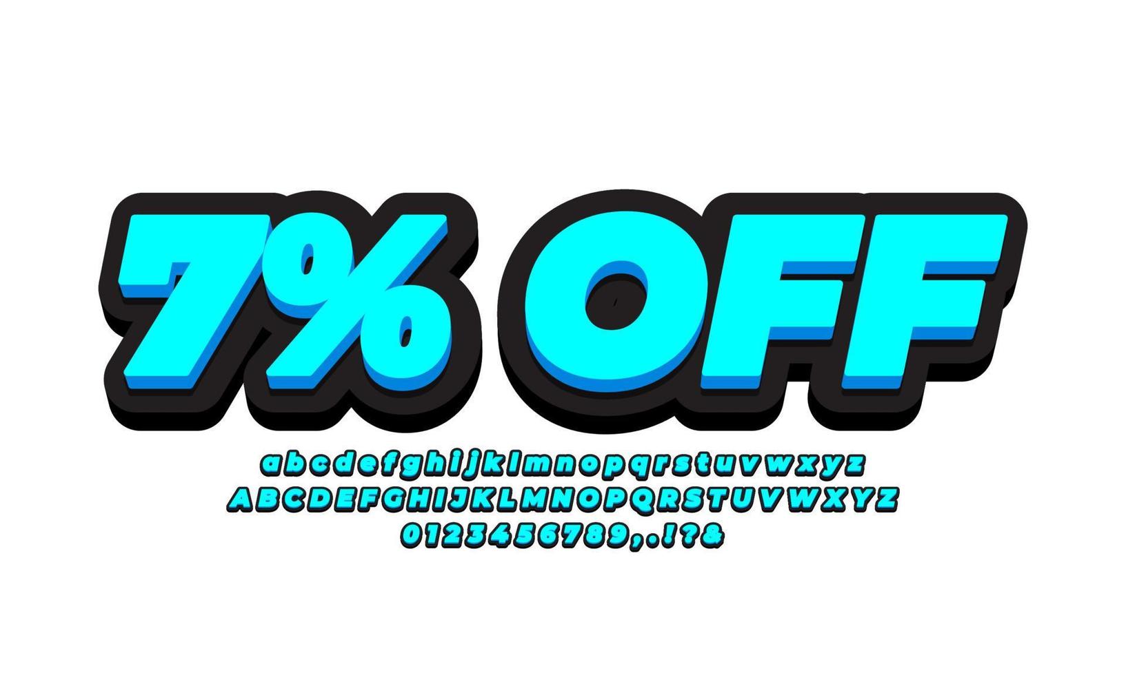 font effect or text effect 3d cyan black vector