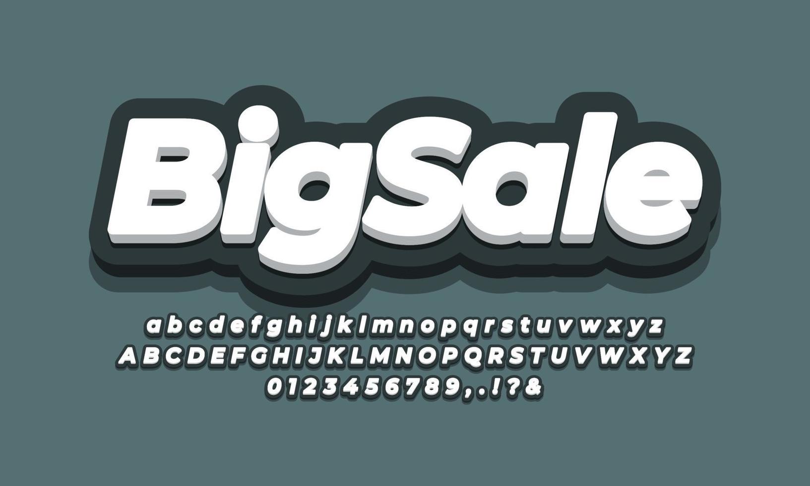 Big sale text 3d  dark black design vector