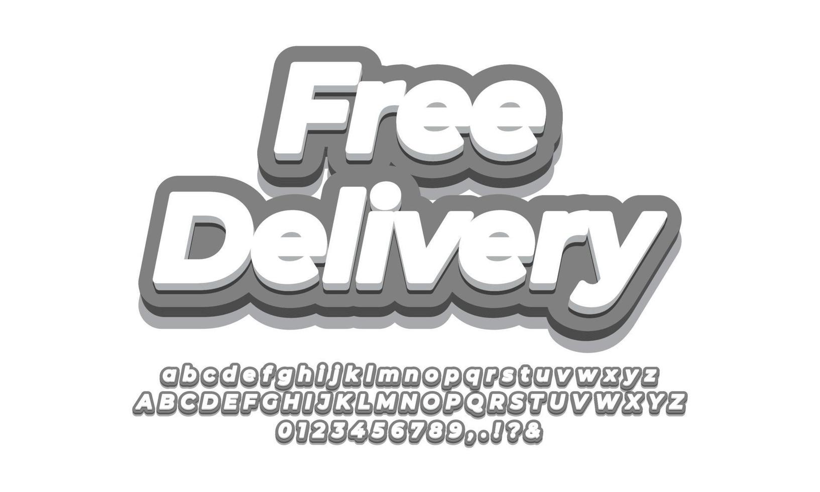 Free delivery sale discount promotion text 3d template vector