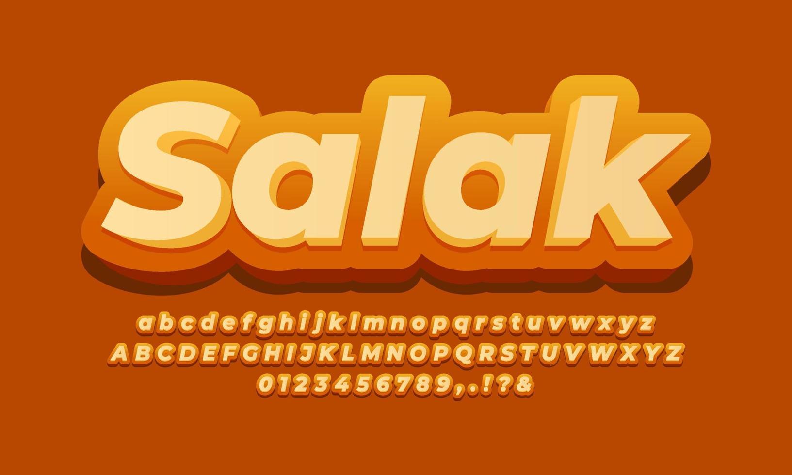 salak fruit fresh text effect design vector template