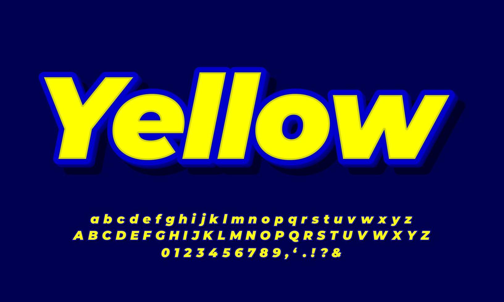 light yellow and light deep blue 3d text effect style design illustrator vector