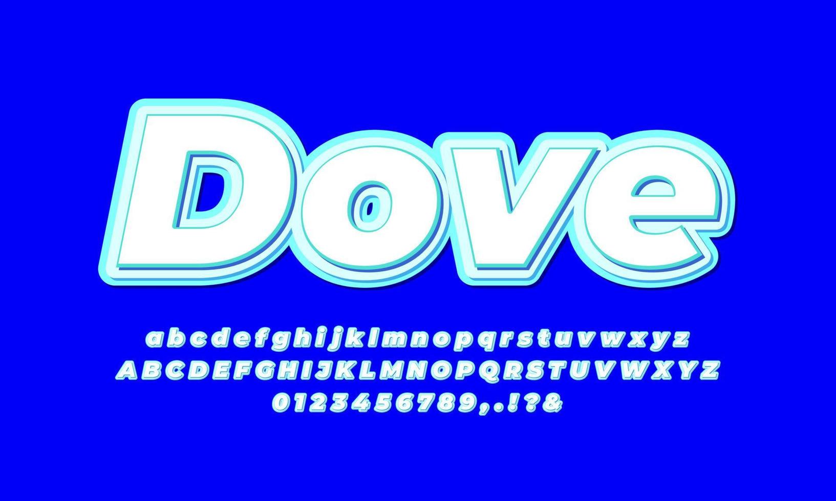 dove text white blue text effect vector