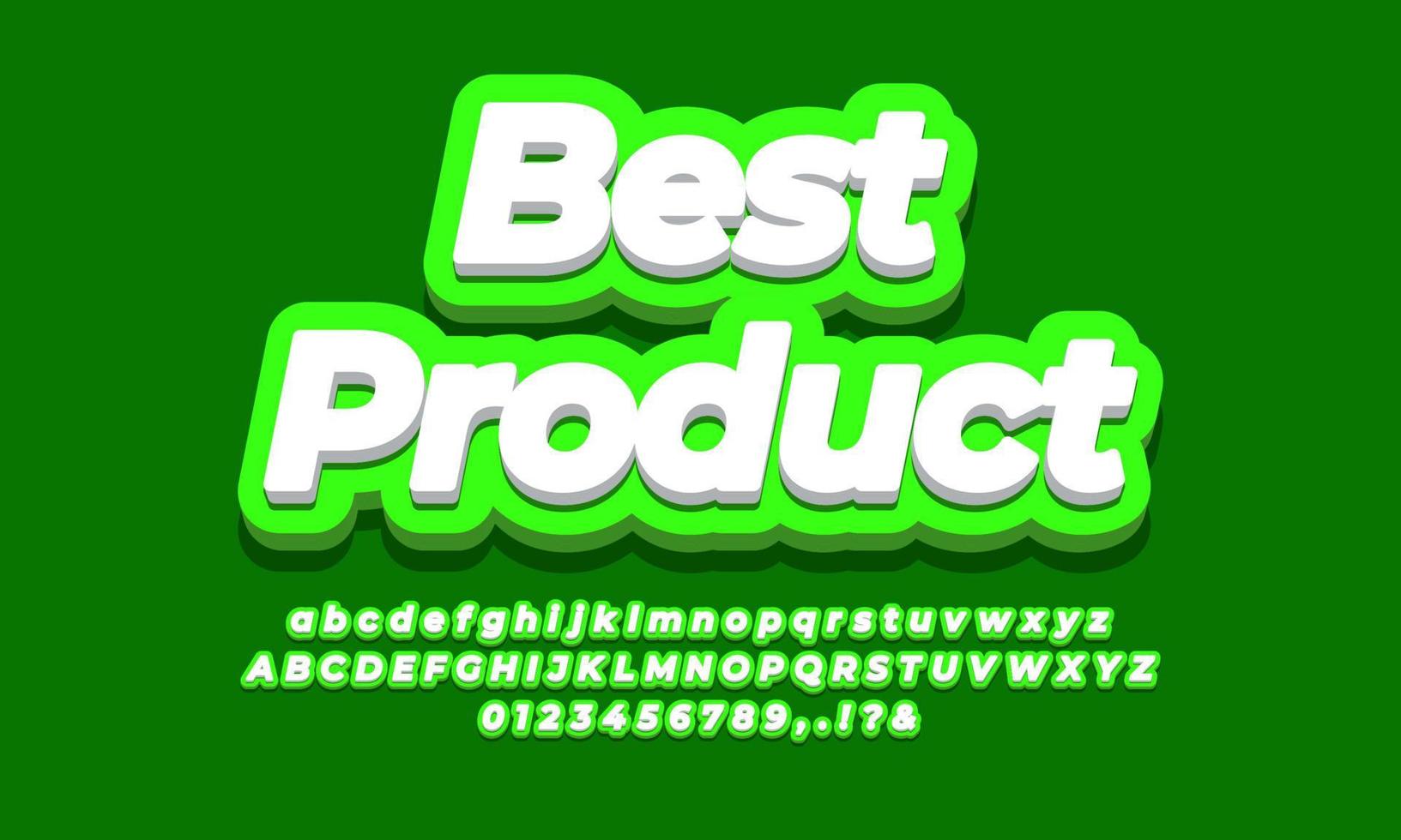 mejor producto texto 3d luz verde diseño vector
