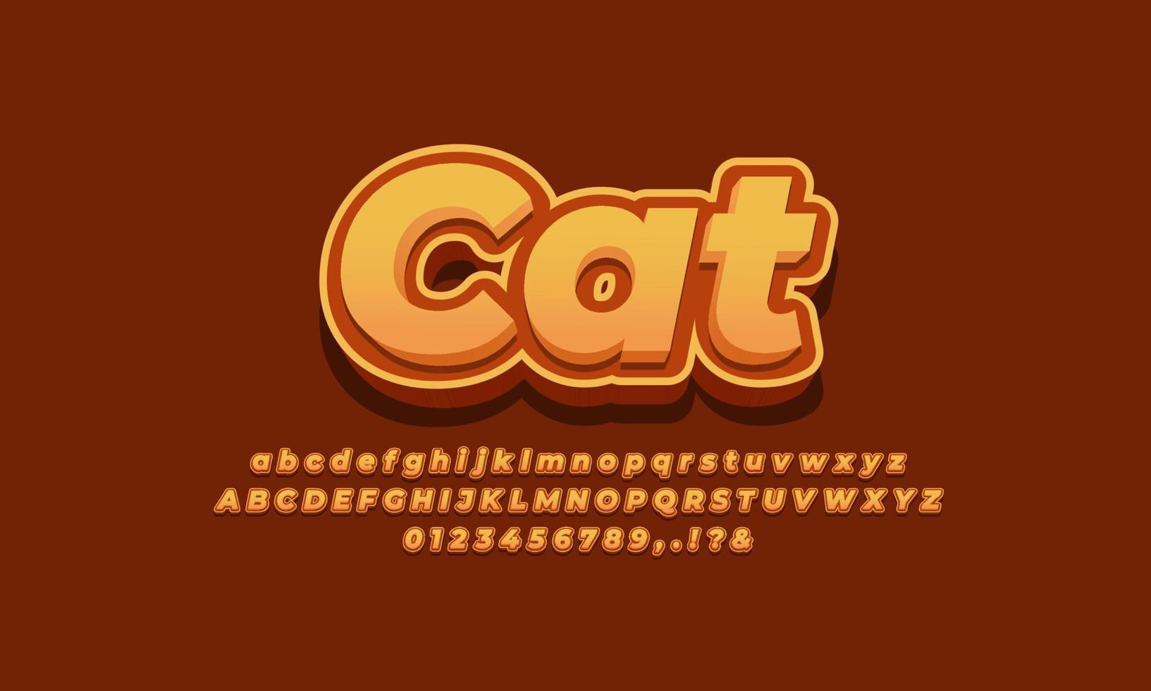 efecto de texto de paleta de piel de gato naranja vector