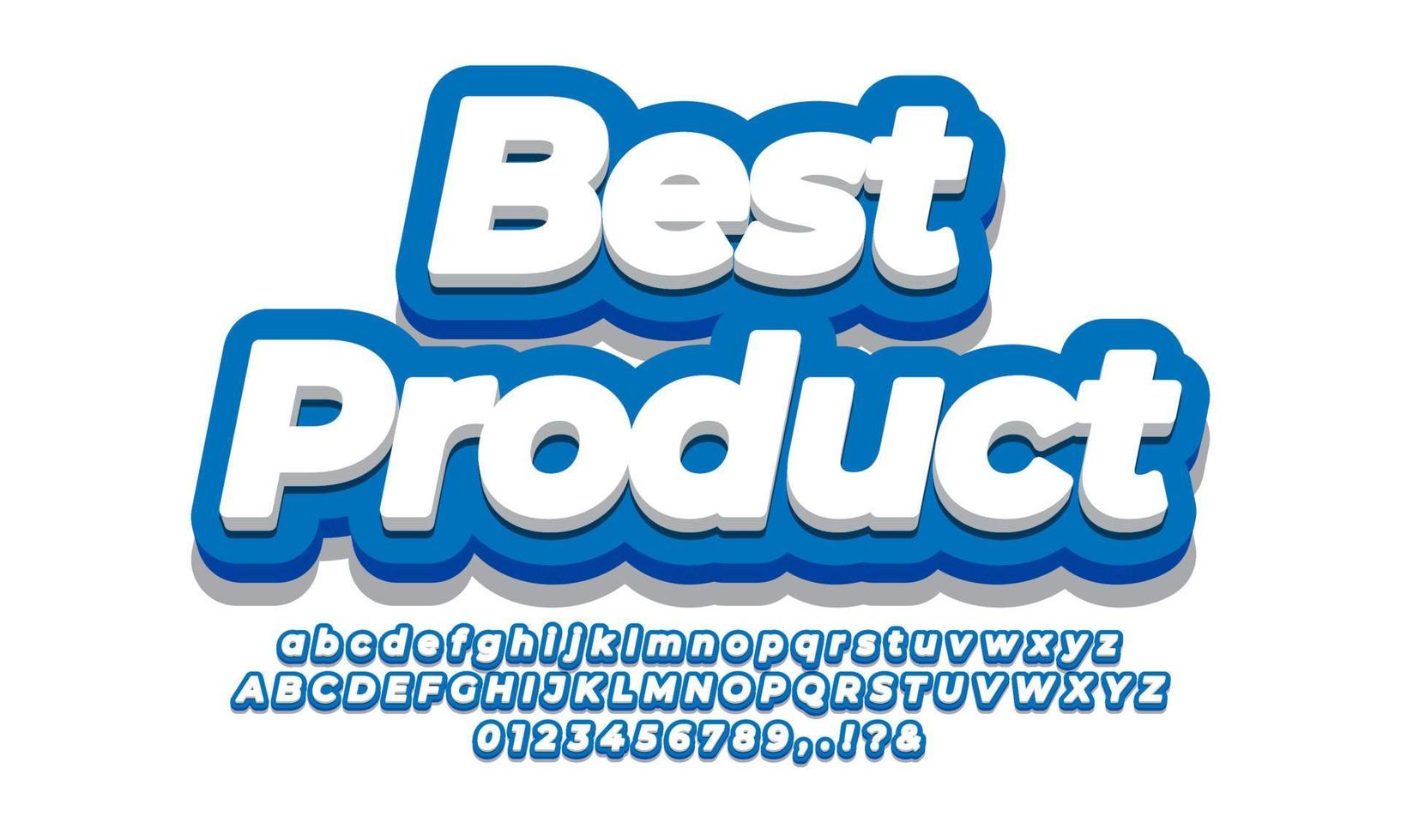 mejor producto venta descuento promoción texto 3d plantilla azul vector
