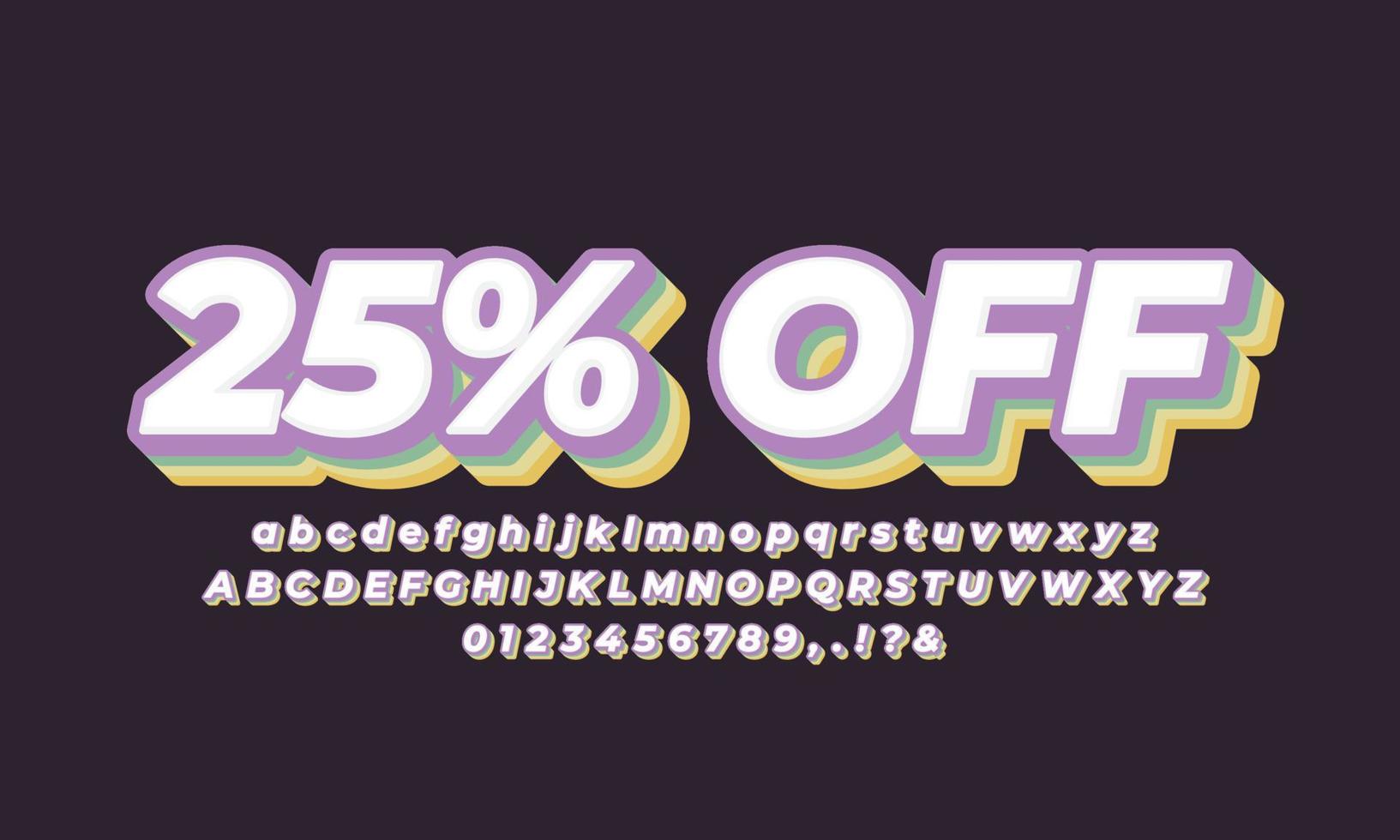 25 percent off sale purple abstract 3d vector