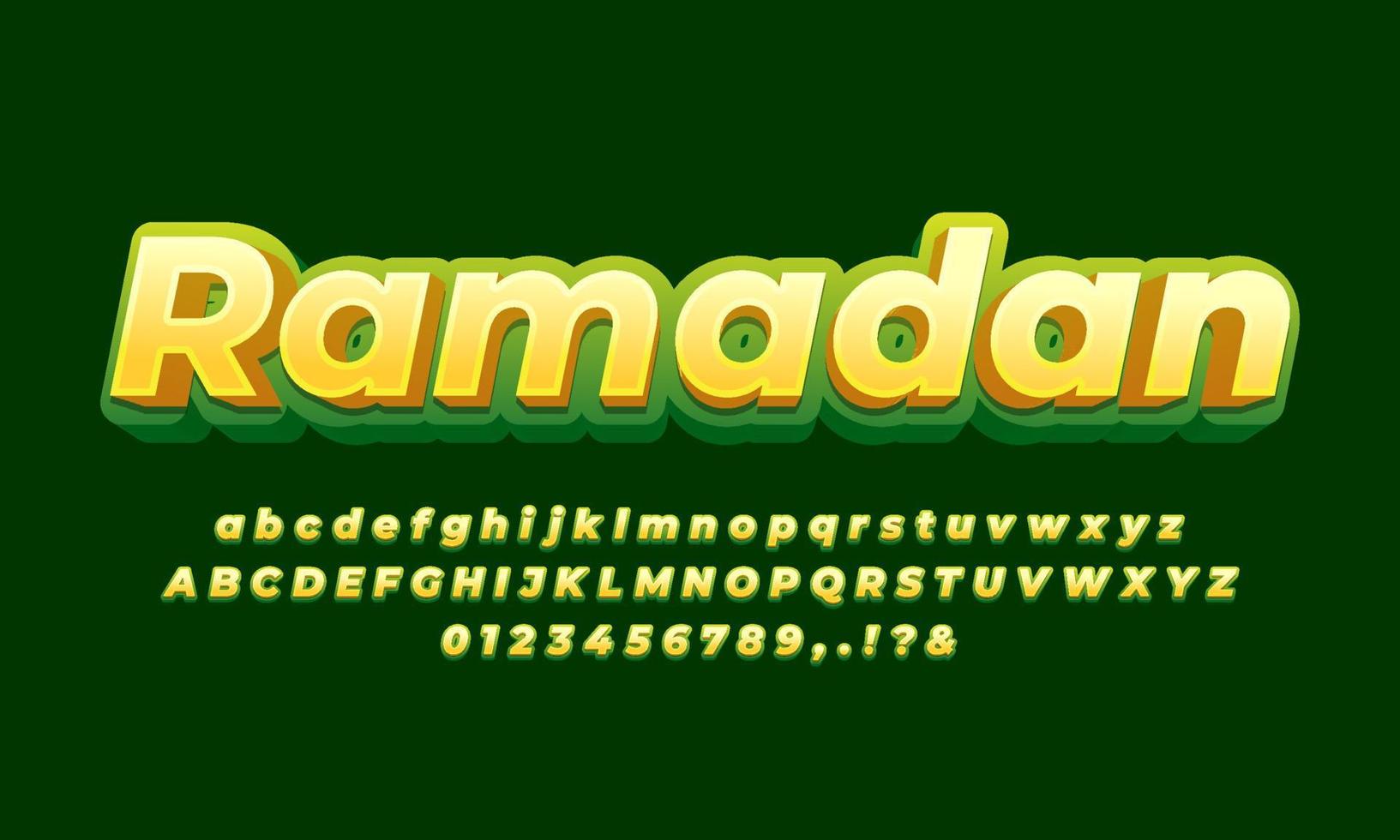 green moslem text effects design vector