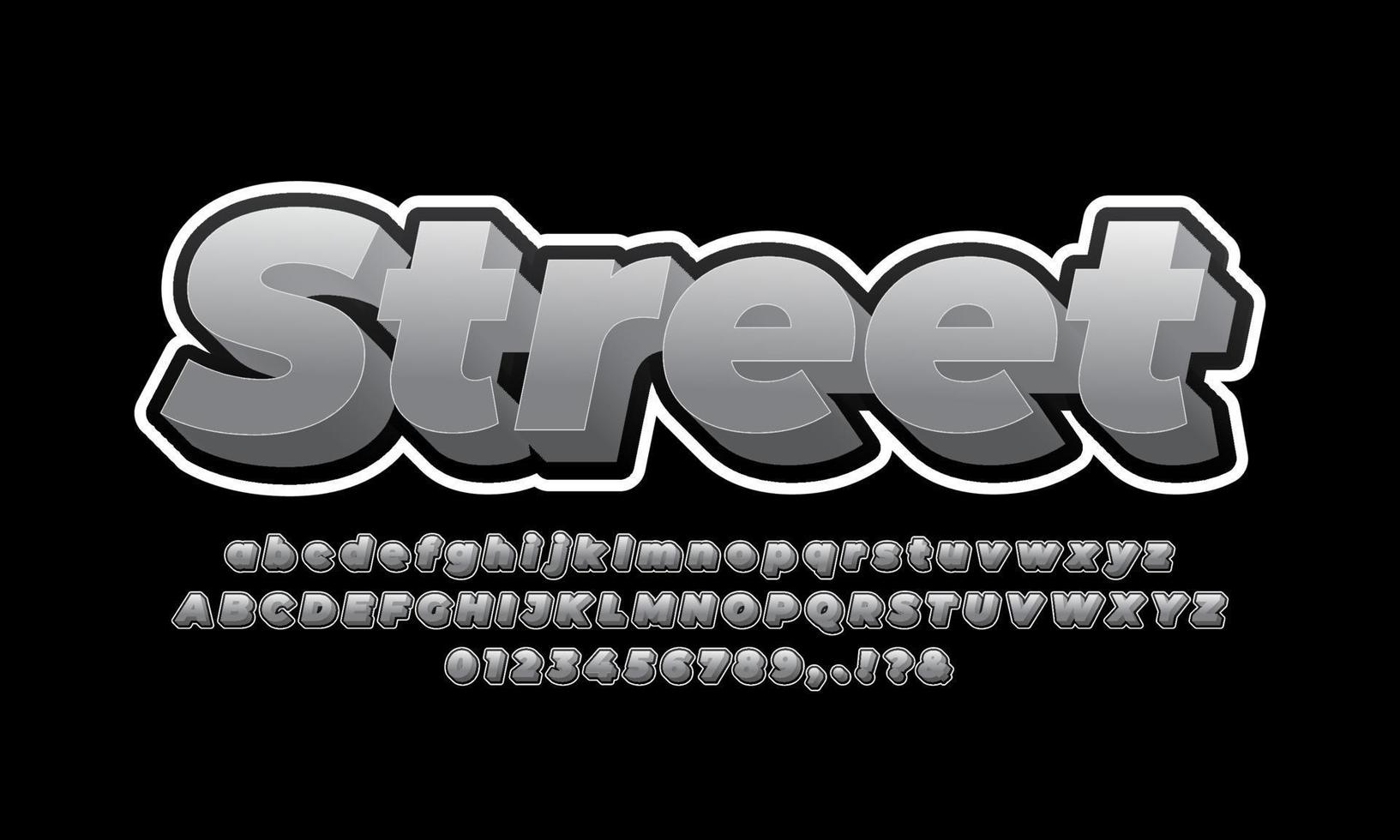 Street art script 3d modern text effect vector