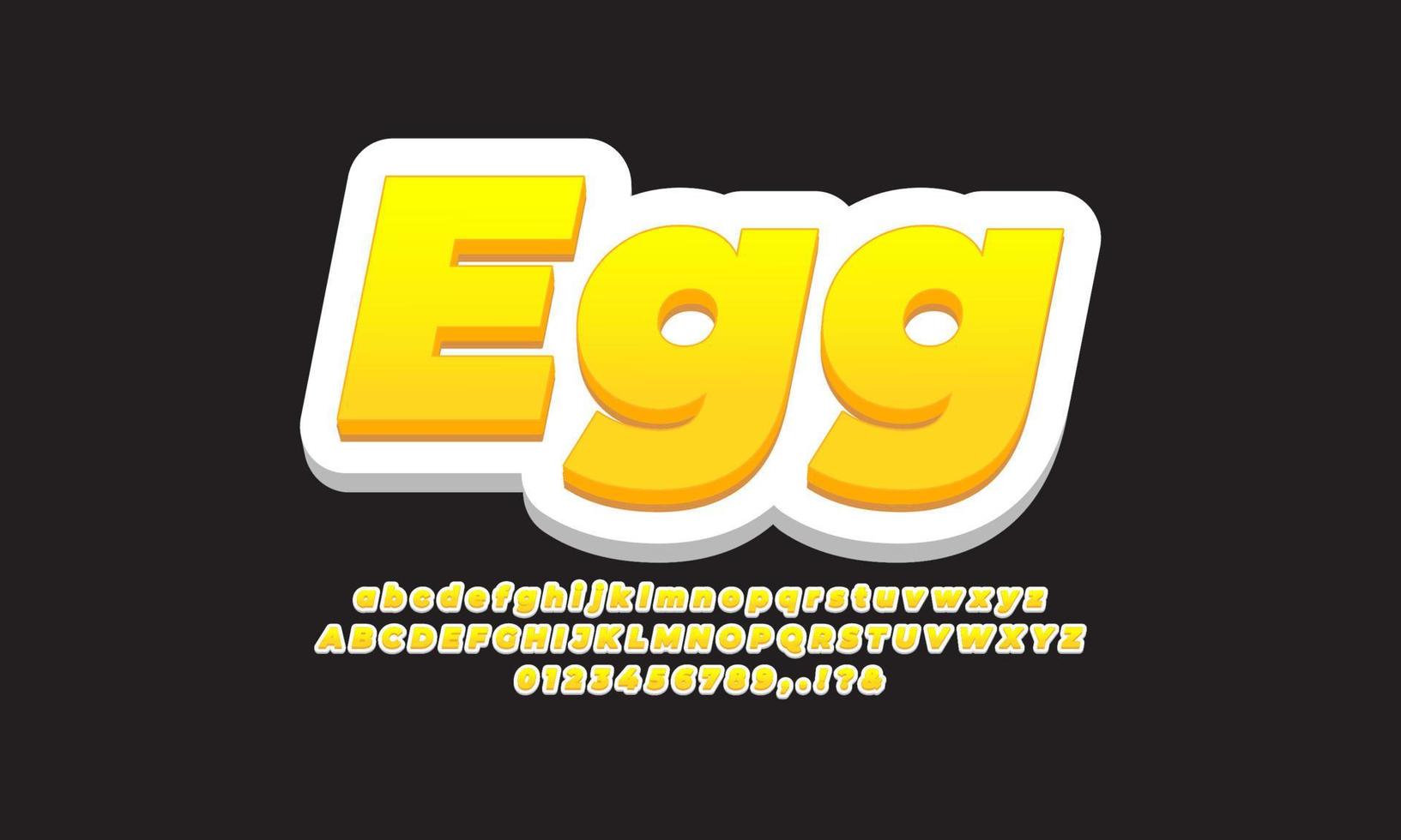 egg text effect design template vector