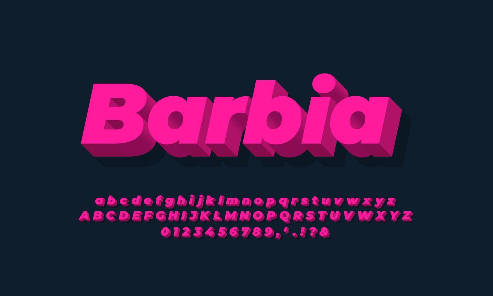 alfabeto moderno 3d rosa claro efecto de texto en negrita o diseño de efecto de fuente vector