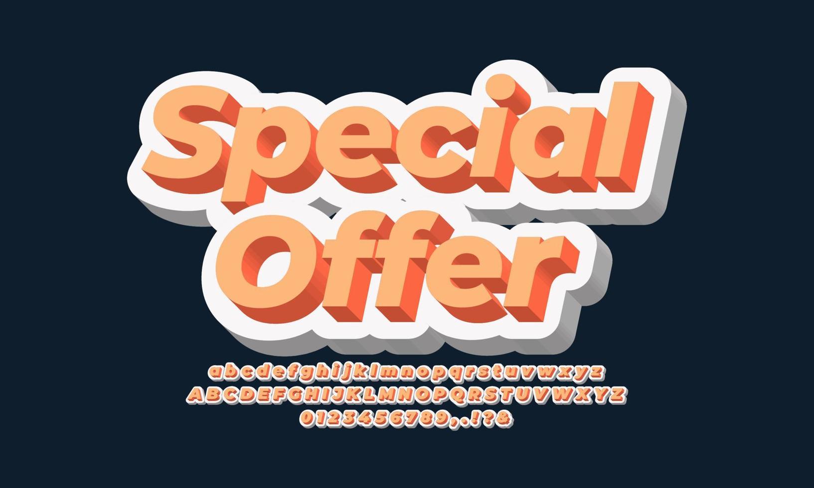 Special Offer Sale discount promotion  3d orange white color vector