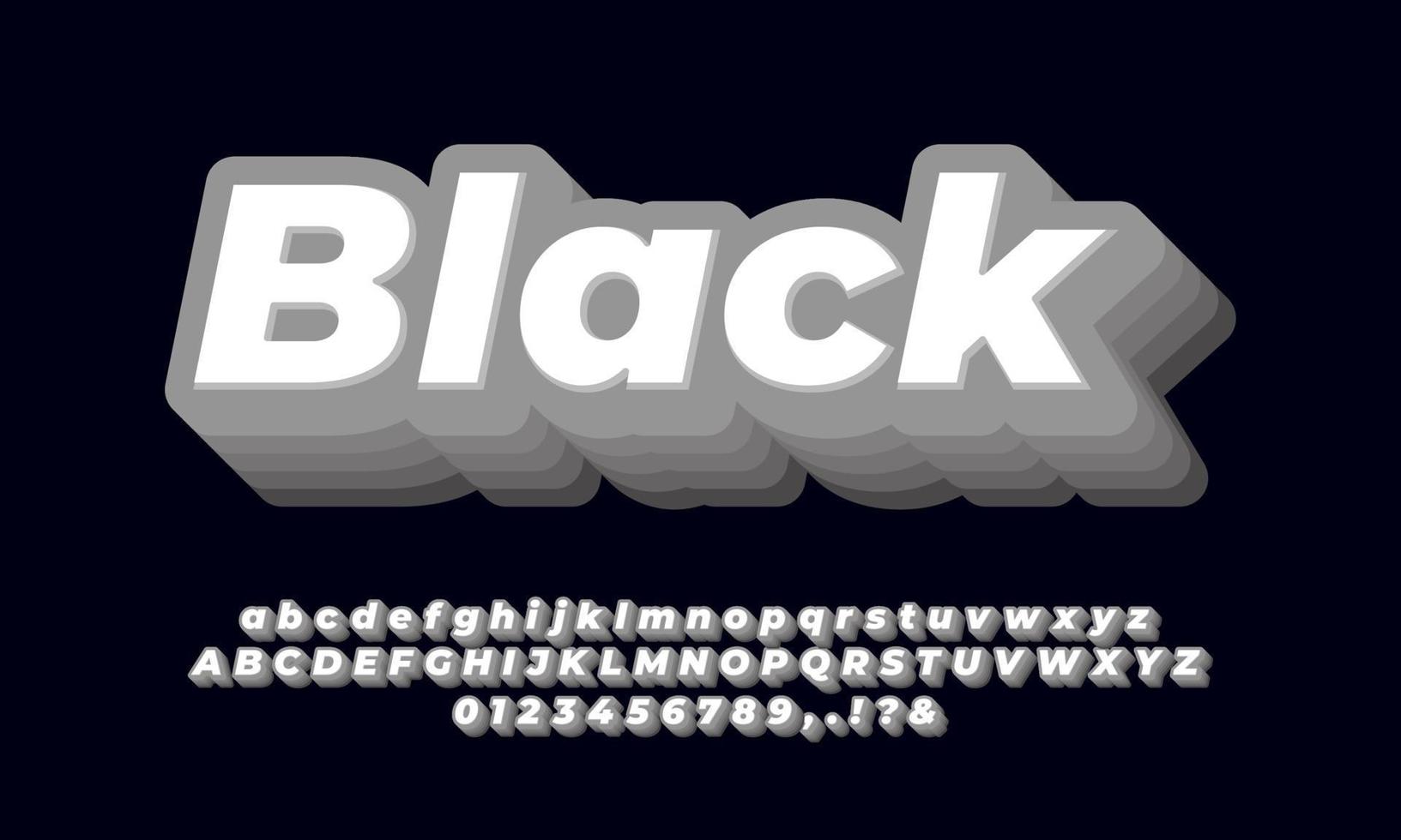 3d layered gray text effect or font effect design vector