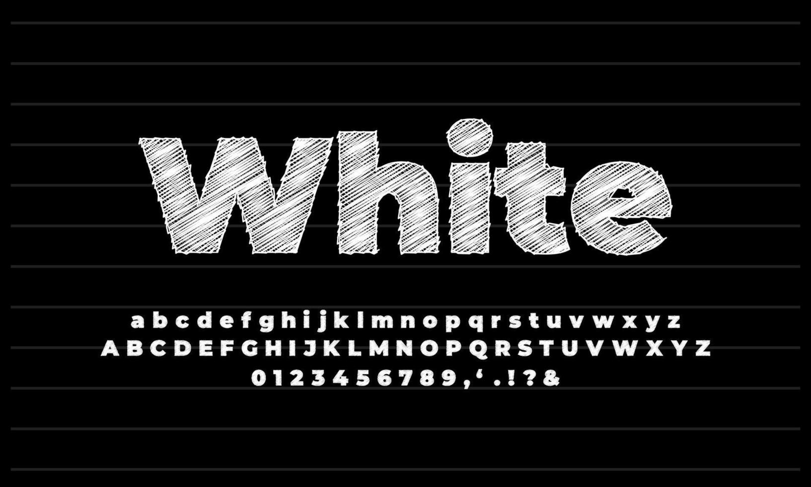 white pencil sketch  text effect or font effect style design vector