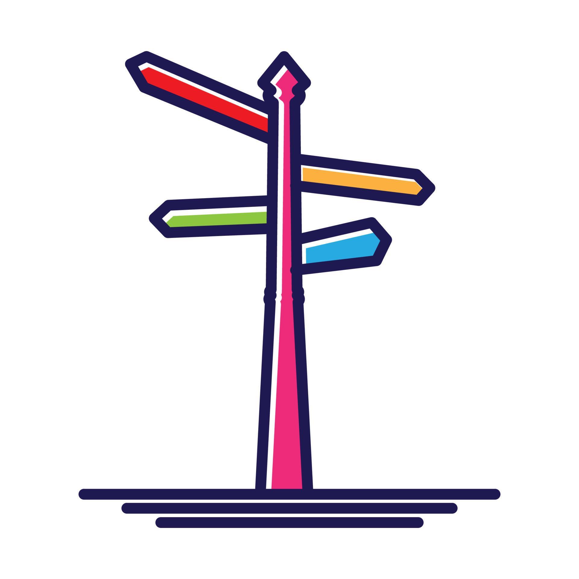 street sign abstract colorful modern logo vector icon illustration