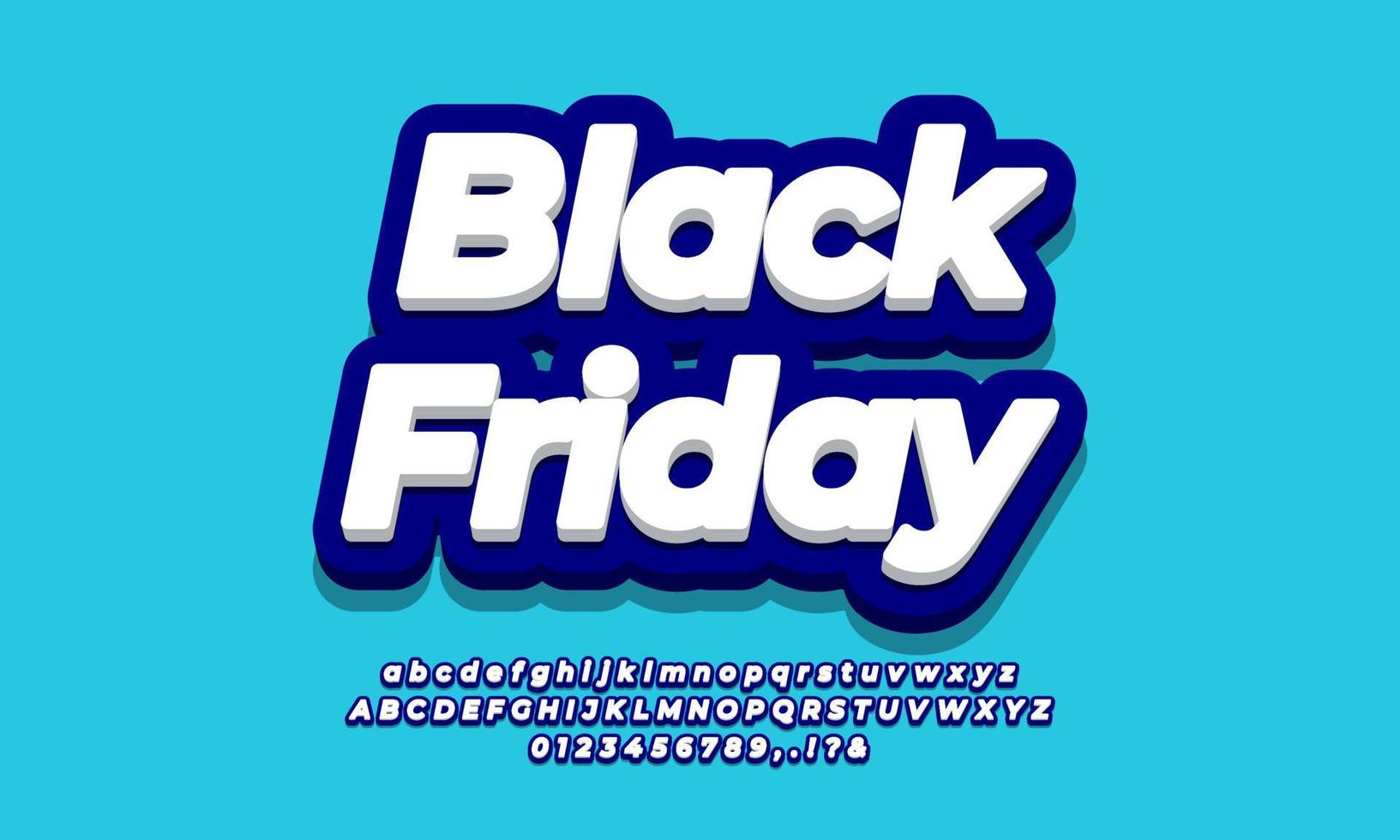 Black friday text  3d blue design vector