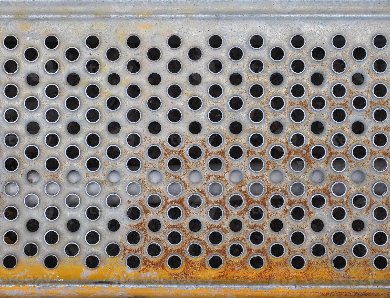 Green metal grid background photo