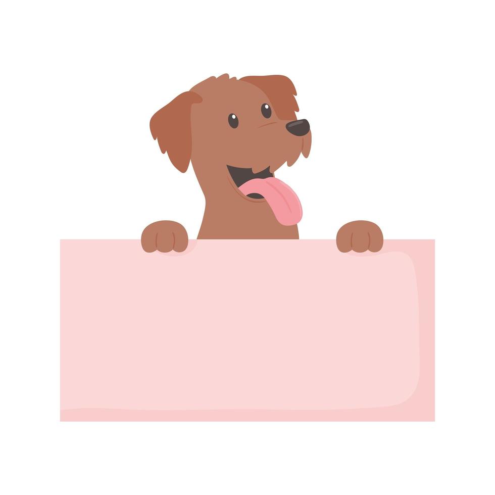 cute dog with banner vector