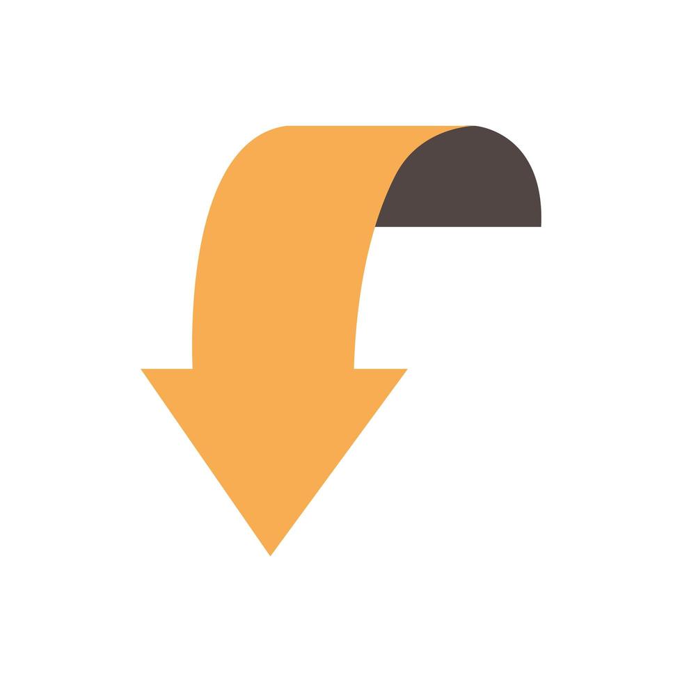 down yellow arrow vector