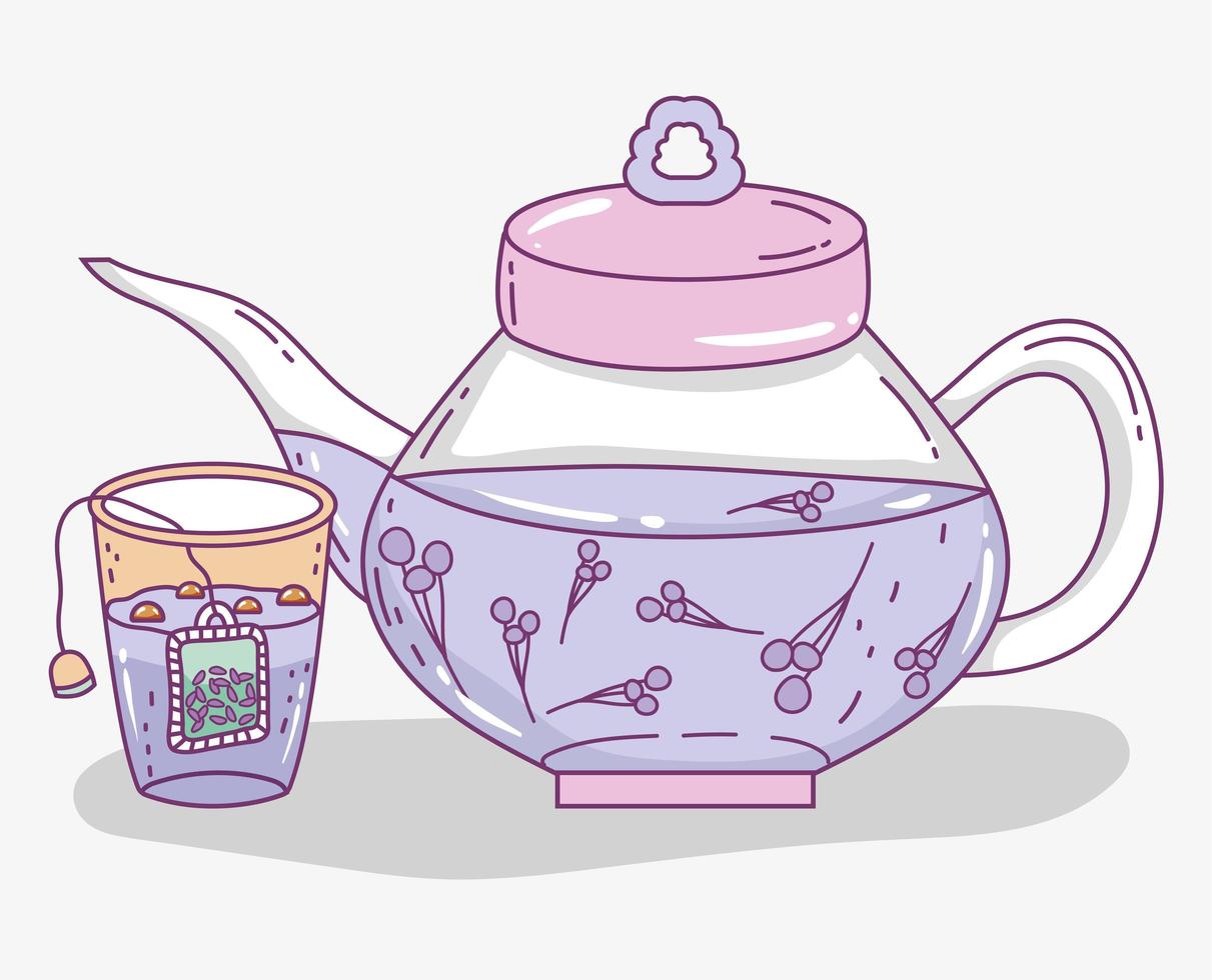 tea time sketch flat design vector