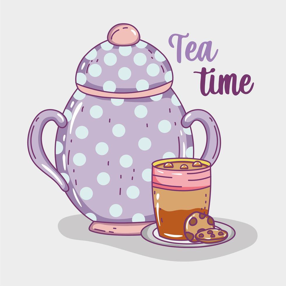 tea time sketch flat design vector