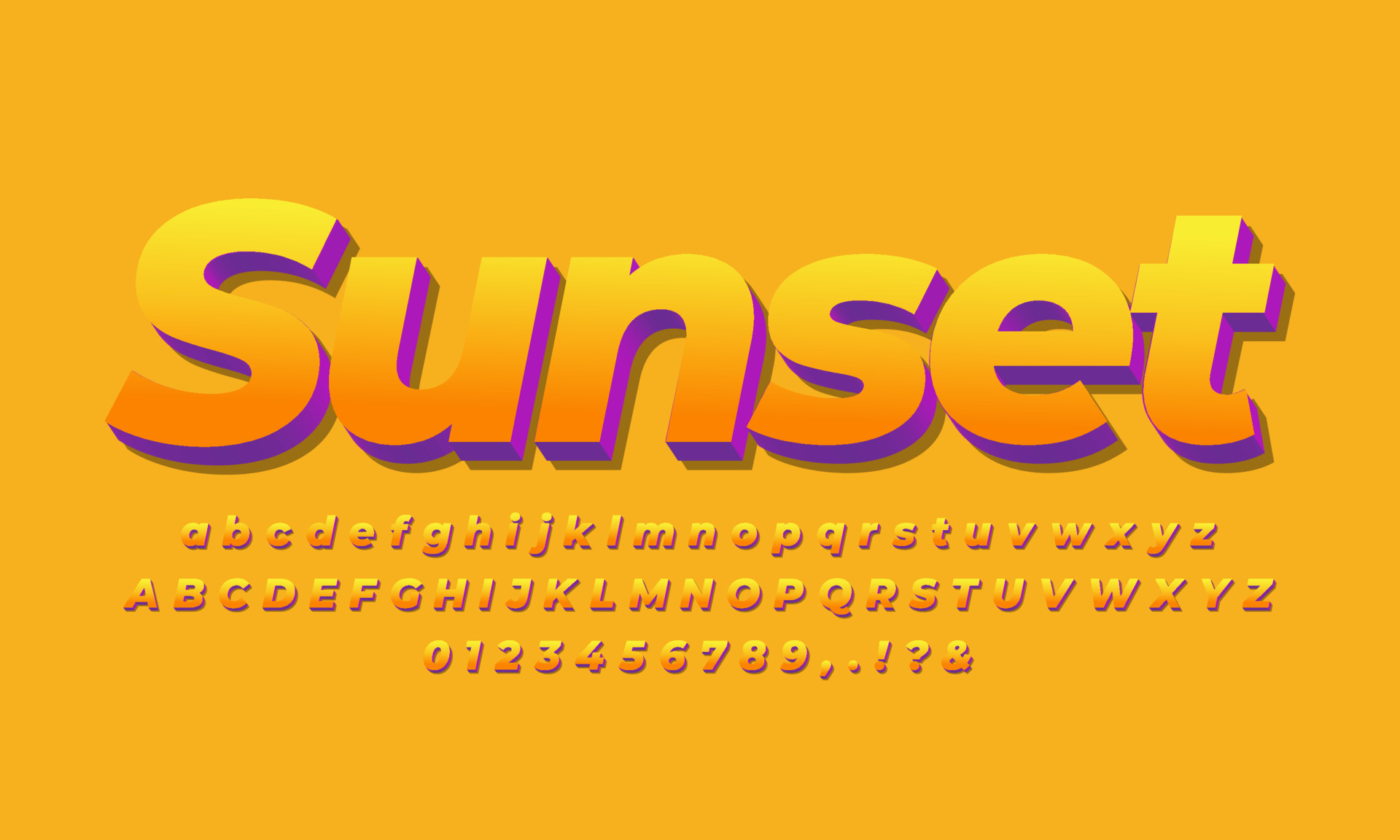 orange color sunset text effect 3d 5251105 Vector Art at Vecteezy