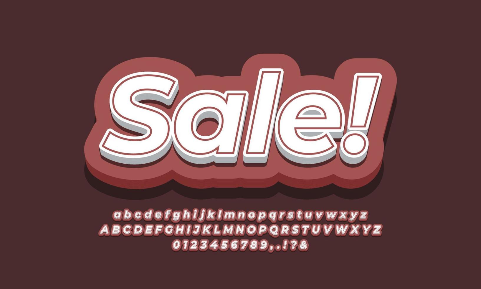 Sale text template for discount promotion text 3d brown vector