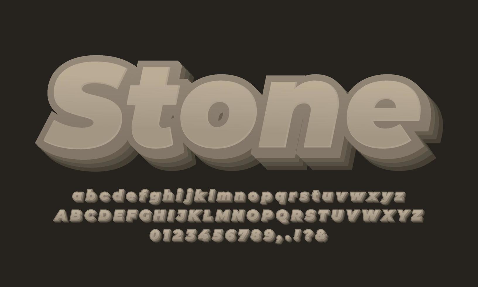 diseño de efecto de texto de color piedra vector