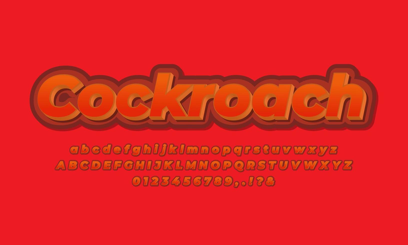 cockroach color text effect  design template vector