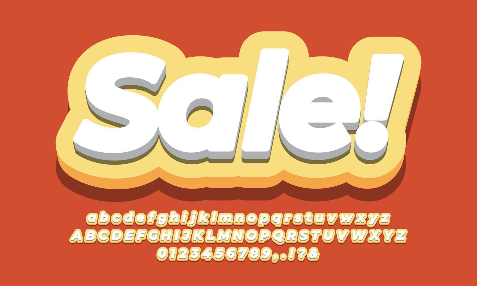 Sale discount promotion  3d yellow template vector