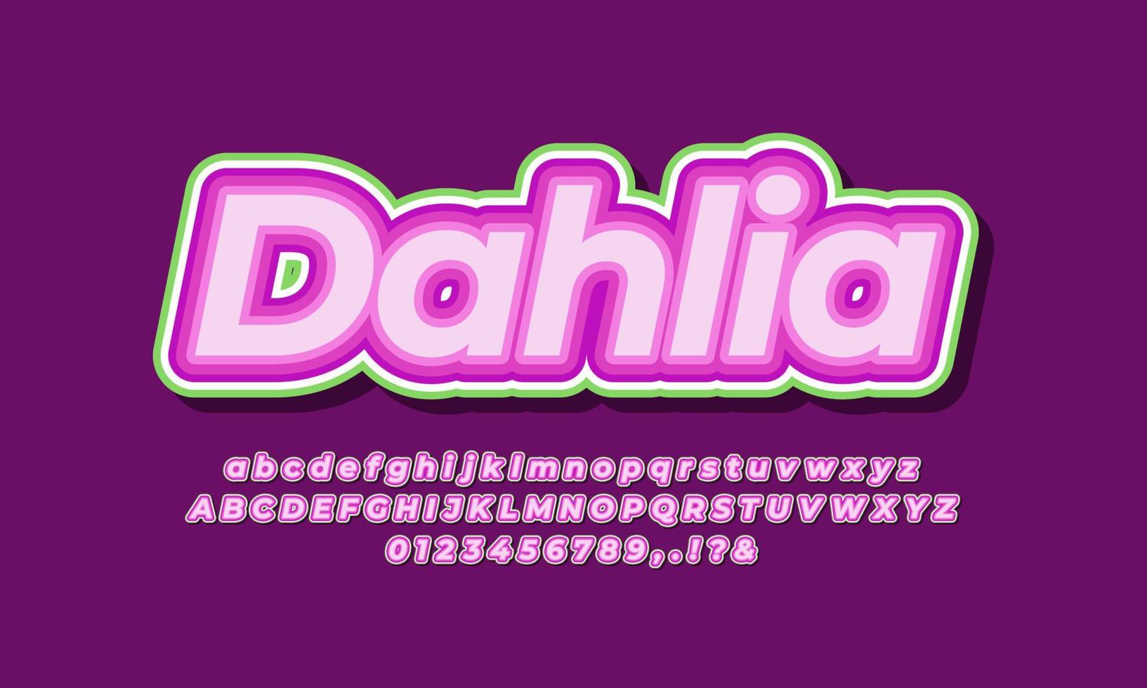 dahlia flowers text effect design vector template