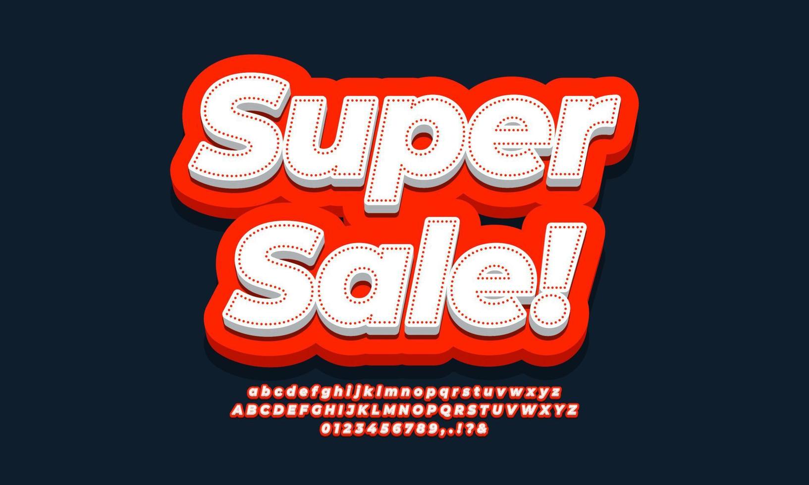 super sale font text ads 3d  red design vector