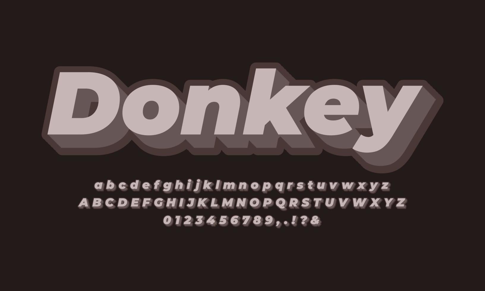 donkey skin color text effect vector